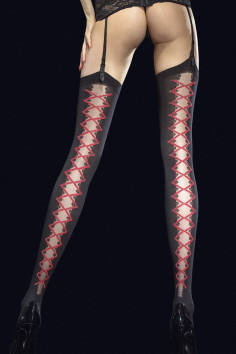 Чулки под пояс с принтом Fiore VALENTIS 40  — Заказать онлайн с доставкой 2