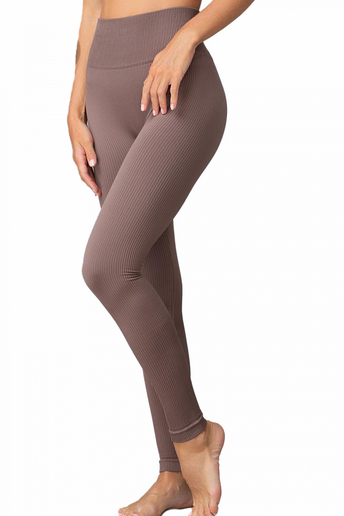 Легінси безшовні в рубчик GIULIA Leggings RIB DEEP TAUPE • Dorin.shop