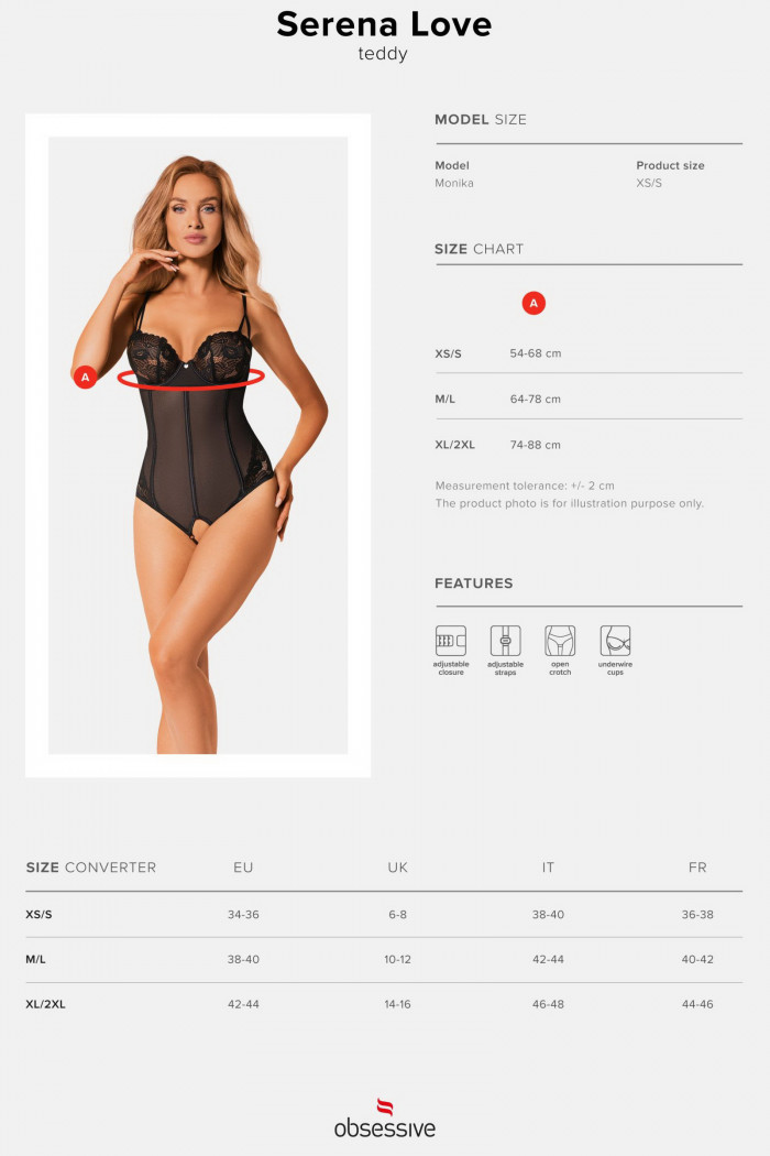 Боди женское с доступом Obsessive Serena Love  — Заказать онлайн с доставкой