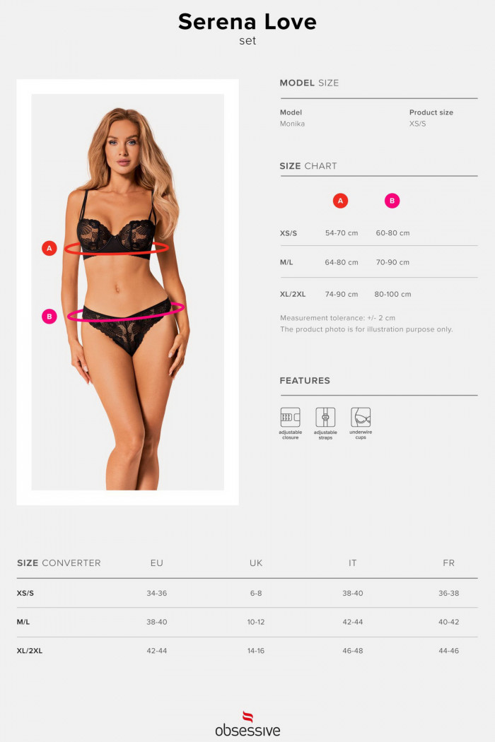 Комплект белья кружевной Obsessive Serena Love set  — Заказать онлайн с доставкой