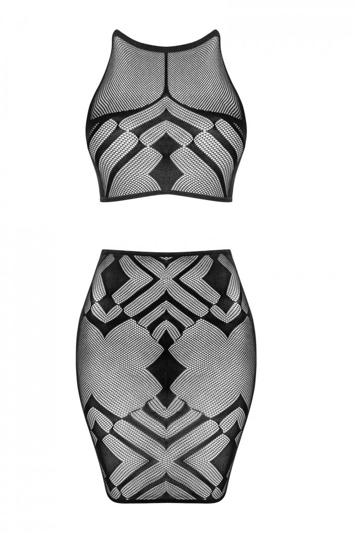 Комплект в сетку - топ и юбка Obsessive K101 top  — Заказать онлайн с доставкой