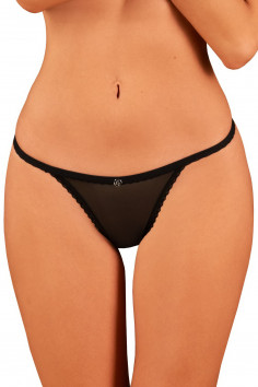 Стрінги з ажурною вставкою Obsessive Celia Noir — Купити в Dorin.shop | Ціна, Фото