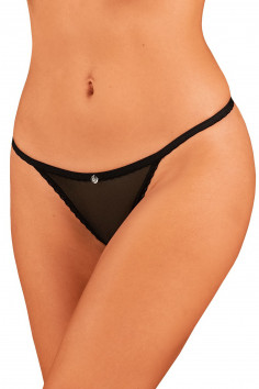 Стрінги з інтимним вирізом Obsessive Celia Noir Otwarte — Купити в Dorin.shop | Ціна, Фото