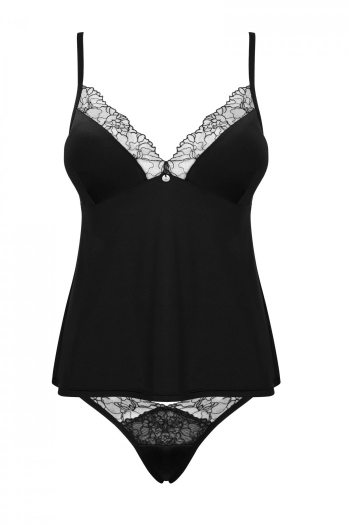 Комплект сатиновый - топ с трусиками Obsessive Bella Rou top  — Заказать онлайн с доставкой