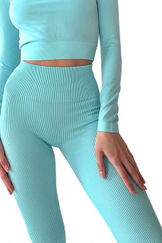 Легінси в рубчик з Push-Up ефектом Dorin Leggings RIBBED Tiffany Waterspout • Dorin.shop