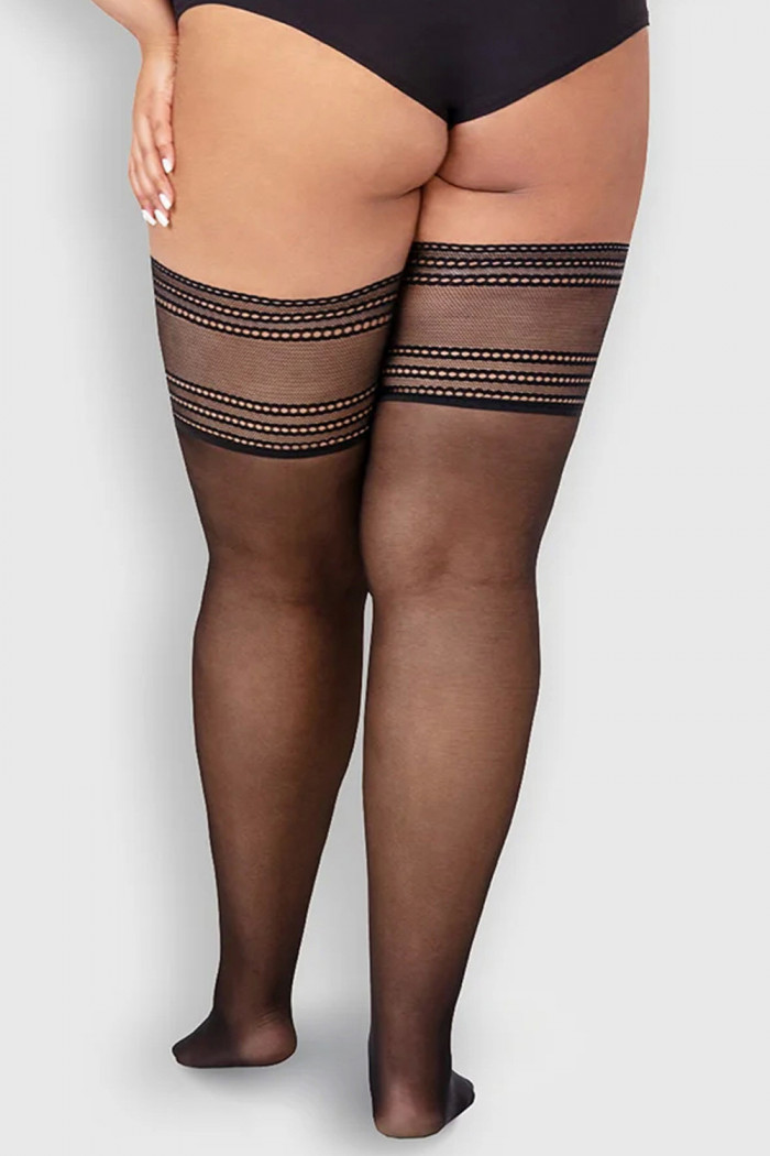 Панчохи великого розміру з широкою коронкою Mona CHIC 30den — Купити в Dorin.shop | Ціна, Фото