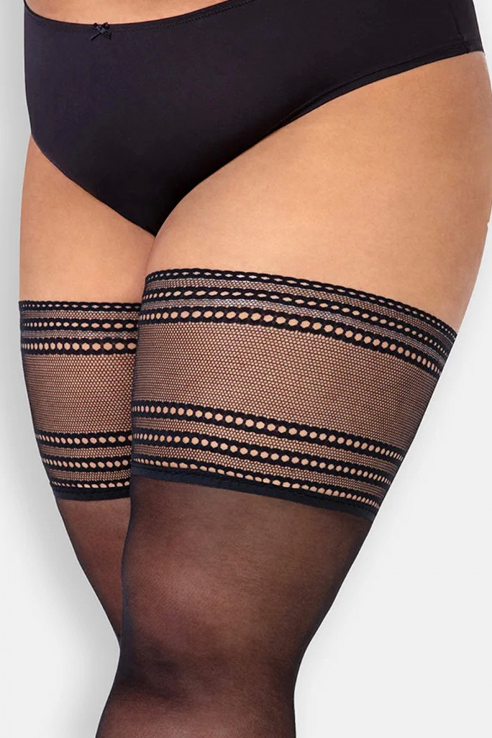 Панчохи великого розміру з широкою коронкою Mona CHIC 30den — Купити в Dorin.shop | Ціна, Фото