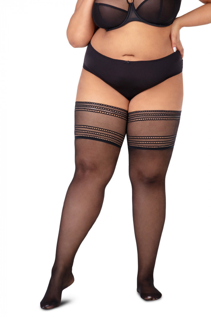 Панчохи великого розміру з широкою коронкою Mona CHIC 30den — Купити в Dorin.shop | Ціна, Фото