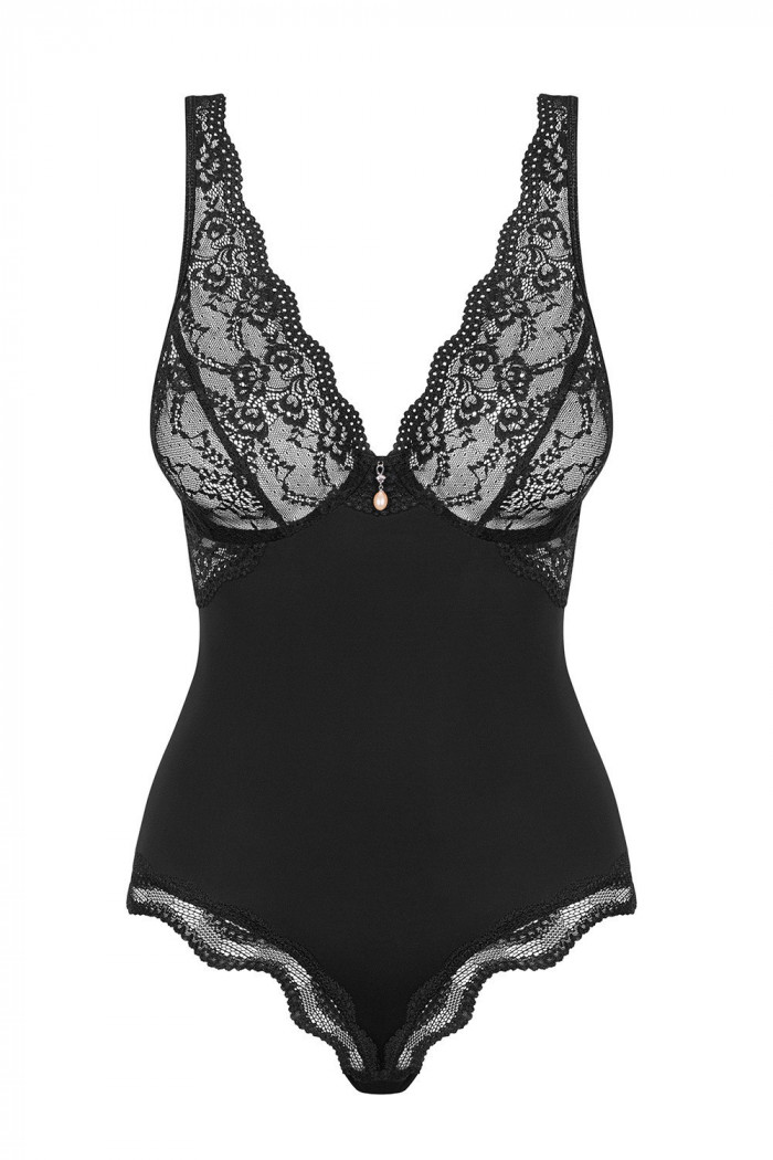 Боді з мереживним ліфом Obsessive Luvae із застібкою — Купити в Dorin.shop | Ціна, Фото