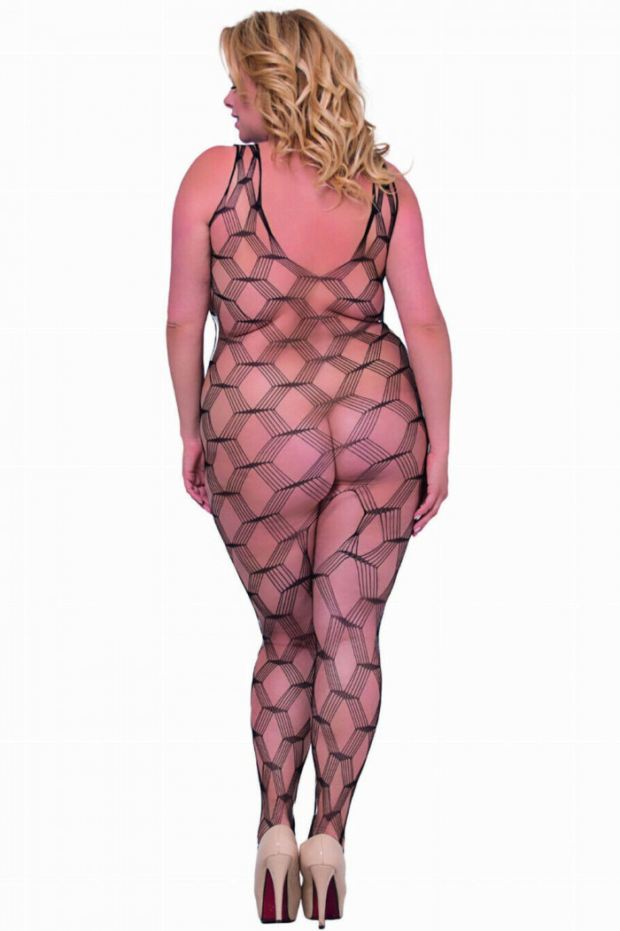 Комбінезон крупна сітка з вирізом Softline She-Cat — Купити в Dorin.shop | Ціна, Фото