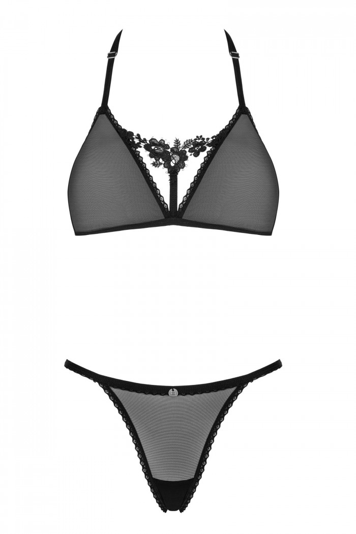 Комплект белья прозрачный Obsessive Celia Noir set  — Заказать онлайн с доставкой