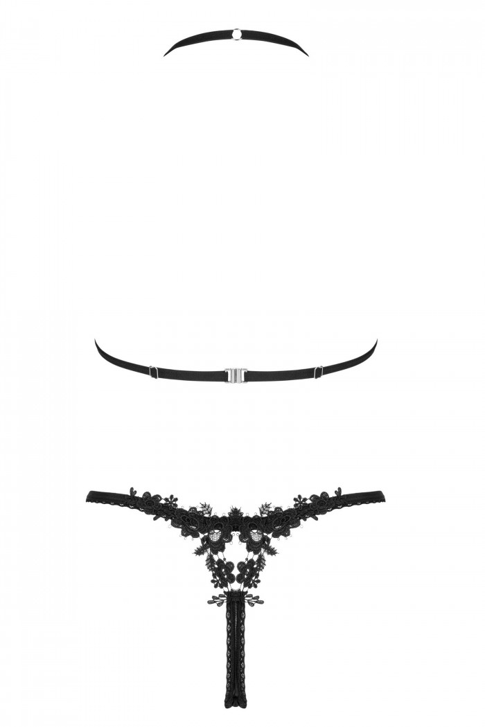 Комплект белья прозрачный Obsessive Celia Noir set  — Заказать онлайн с доставкой