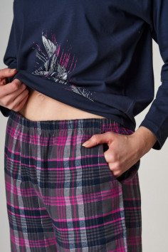 Піжама жіноча зі штанами в клітку Key LNS 441 B22 — Купити в Dorin.shop | Ціна, Фото 2