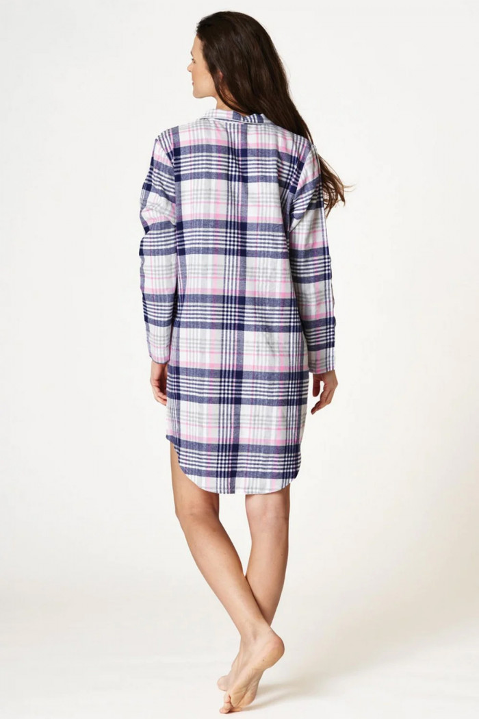 Платье-рубашка фланелевая в клетку Key LND 445 B22  — Заказать онлайн с доставкой