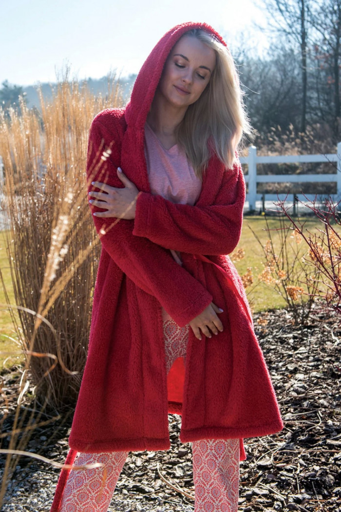 Женский теплый халат с капюшоном Key LGD 117 B21  — Заказать онлайн с доставкой