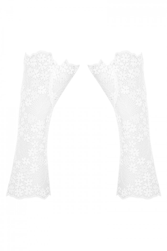 Белоснежные перчатки с открытыми пальчиками Obsessive Heavenlly  — Заказать онлайн с доставкой