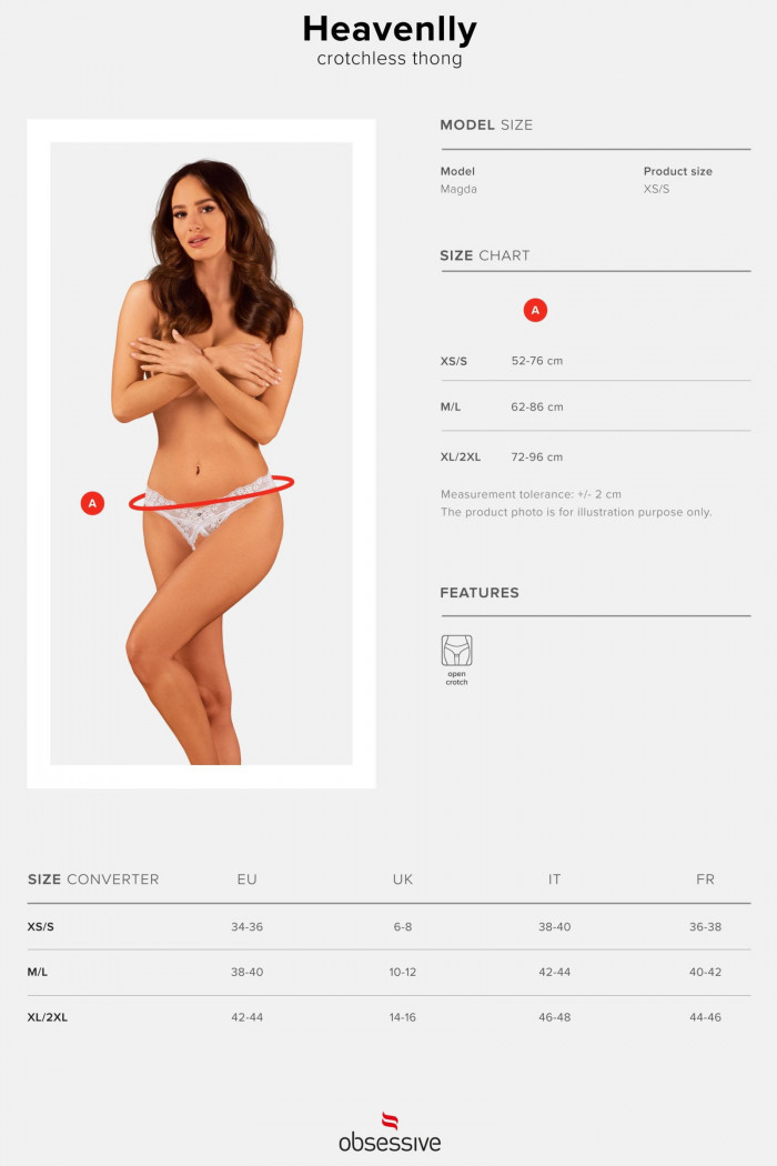 Стринги с интимным вырезом Obsessive Heavenlly otwarte  — Заказать онлайн с доставкой