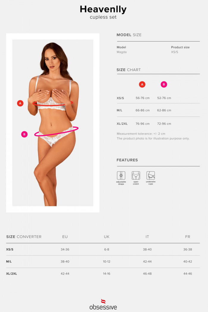 Комплект белья открытый Obsessive Heavenlly set otwarte  — Заказать онлайн с доставкой