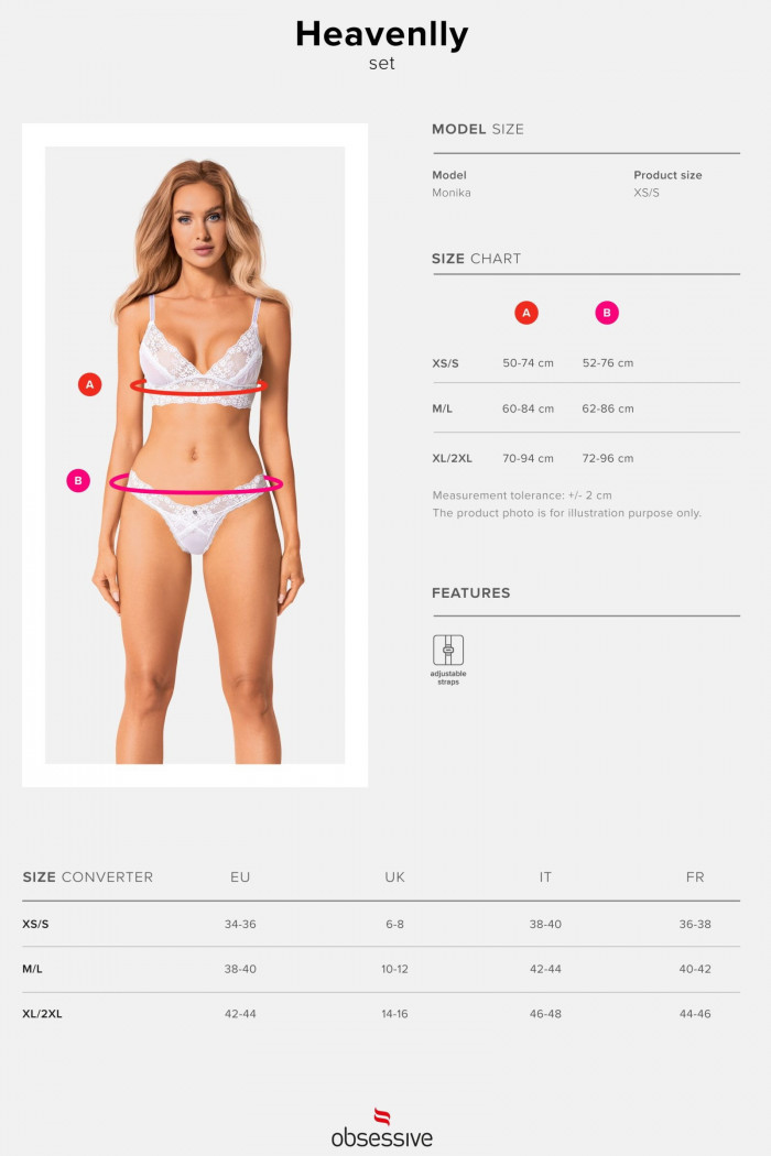 Комплект белья кружевной Obsessive Heavenlly set  — Заказать онлайн с доставкой