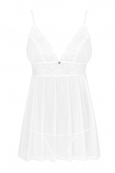 Прозора біла сорочка з трусиками Obsessive Heavenlly babydoll — Купити в Dorin.shop | Ціна, Фото 2