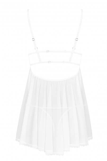 Прозора біла сорочка з трусиками Obsessive Heavenlly babydoll — Купити в Dorin.shop | Ціна, Фото