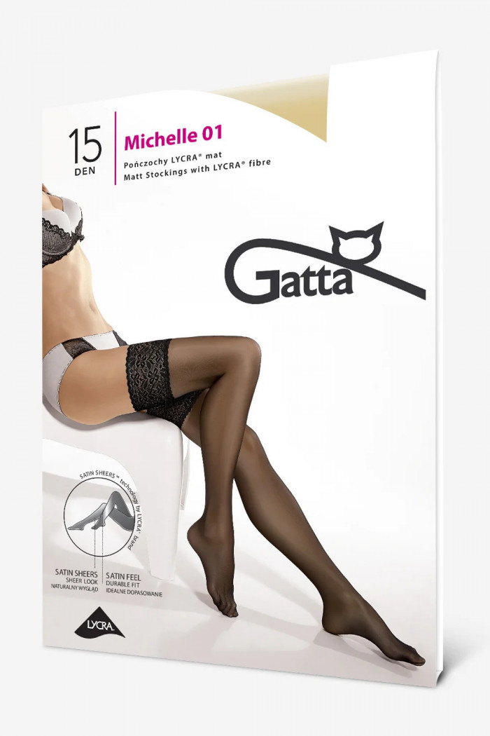 Чулки матовые с кружевной коронкой Gatta Michelle 01  — Заказать онлайн с доставкой