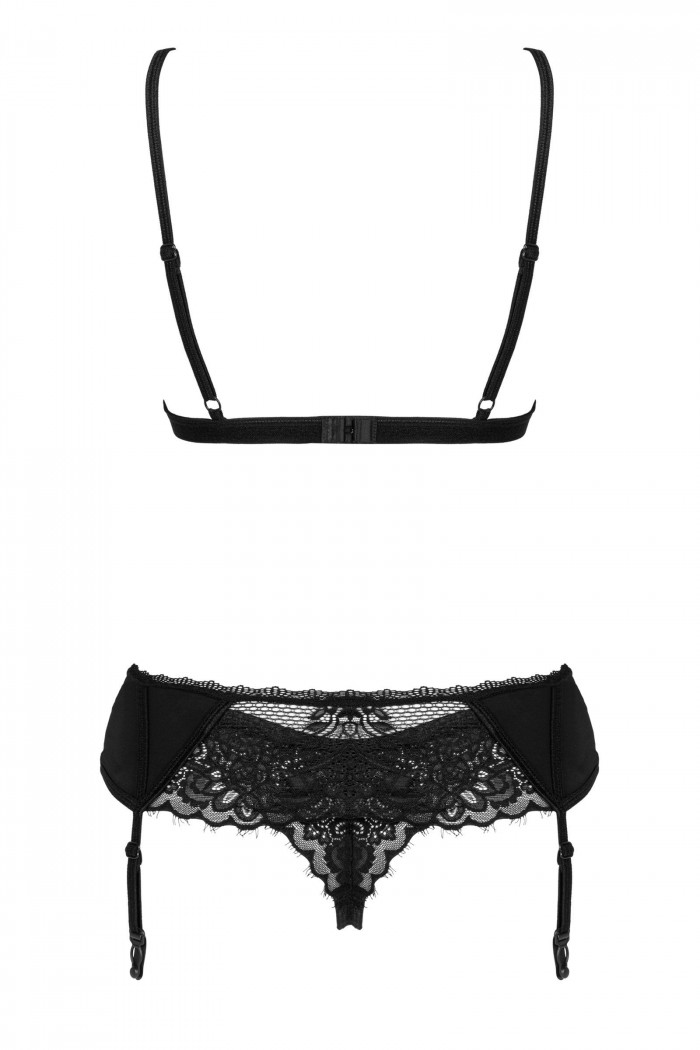Комплект белья кружевной с поясом Obsessive Maderris set  — Заказать онлайн с доставкой