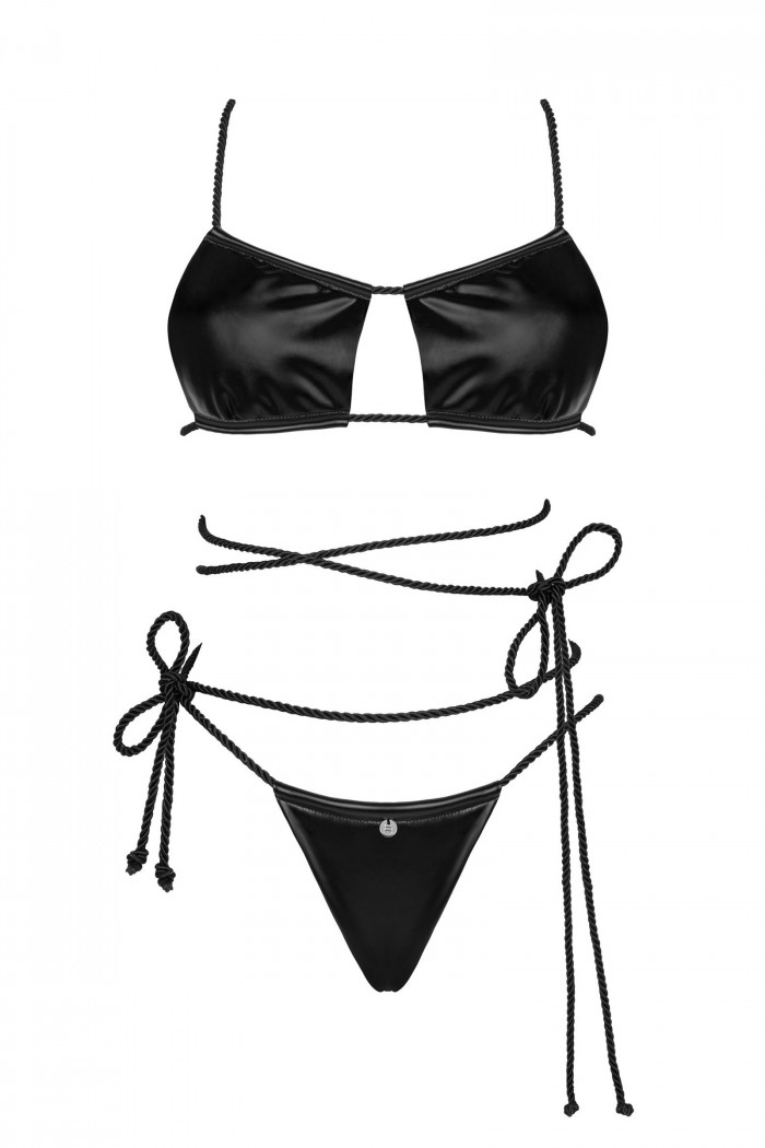 Комплект белья из эко-кожи Obsessive Cordellis set  — Заказать онлайн с доставкой