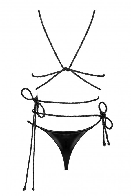 Комплект білизни із еко-шкіри Obsessive Cordellis set — Купити в Dorin.shop | Ціна, Фото