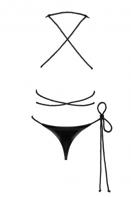 Боді із еко-шкіри з вирізом Obsessive Cordellis — Купити в Dorin.shop | Ціна, Фото