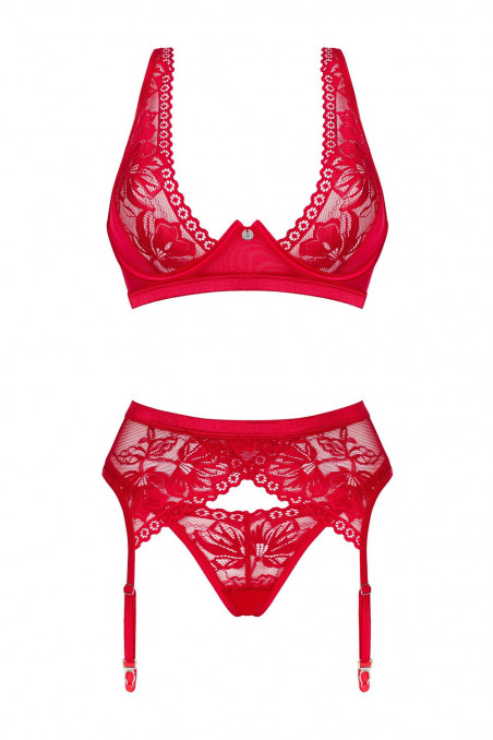 Комплект білизни з поясом Obsessive Lacelove set — Купити в Dorin.shop | Ціна, Фото