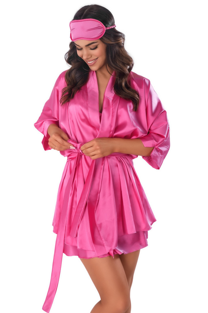 Халатик атласный короткий Anais Magenta short robe  — Заказать онлайн с доставкой