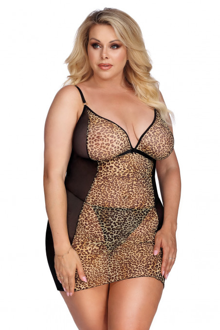 Комбінація великого розміру з лео принтом Anais Marcianna chemise — Купити в Dorin.shop | Ціна, Фото