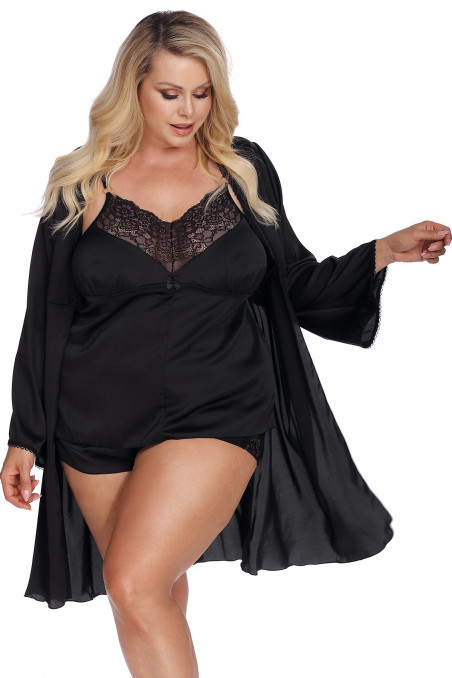 Халатик сатиновый большого размера Anais Laura robe  — Заказать онлайн с доставкой