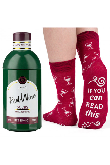 Носки в бутылке красного вина Soxo Red Wine  — Заказать онлайн с доставкой