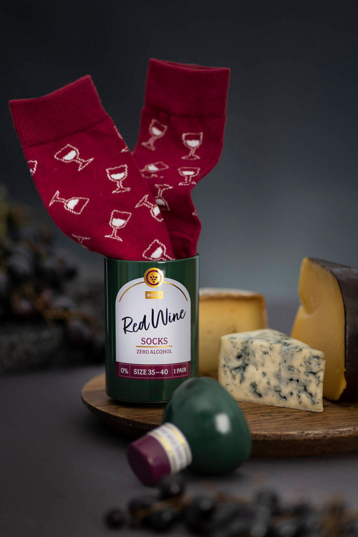 Носки в бутылке красного вина Soxo Red Wine  — Заказать онлайн с доставкой