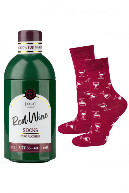 Носки в бутылке красного вина Soxo Red Wine  — Заказать онлайн с доставкой