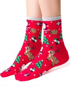 Носки женские новогодние STEVEN 136 New Year 090  — Заказать онлайн с доставкой