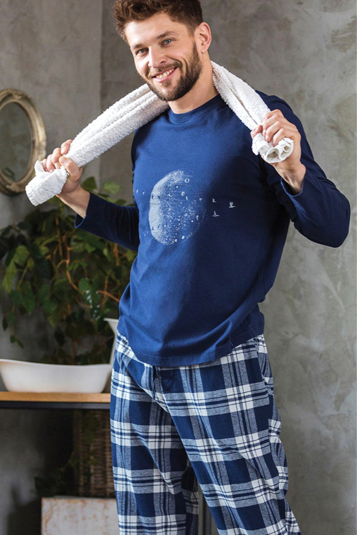 Пижама мужская теплая с фланелевыми штанами Key MNS 863 B22  — Заказать онлайн с доставкой