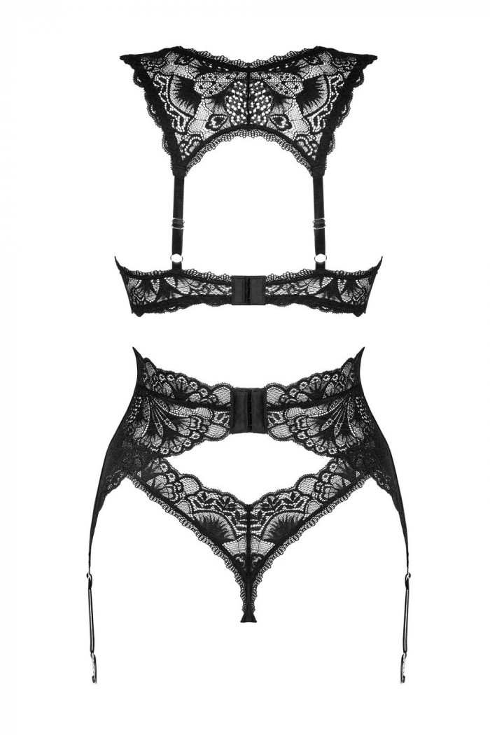 Комплект белья кружевной с поясом Obsessive Donna Dream set  — Заказать онлайн с доставкой