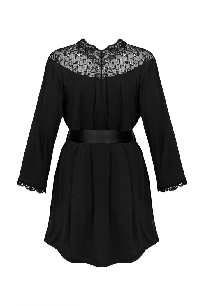 Халат сатиновый с широкими рукавами Obsessive Bellastia peignoir  — Заказать онлайн с доставкой