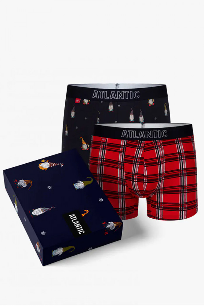 Трусы-боксеры с новогодним принтом Гномы Atlantic 2GMH-019 (2 шт)  — Заказать онлайн с доставкой