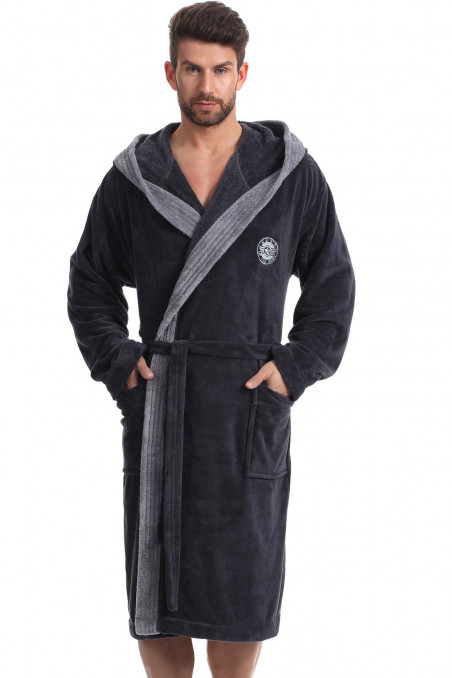 Халат мужской теплый с капюшоном L&L GEORGE  — Заказать онлайн с доставкой