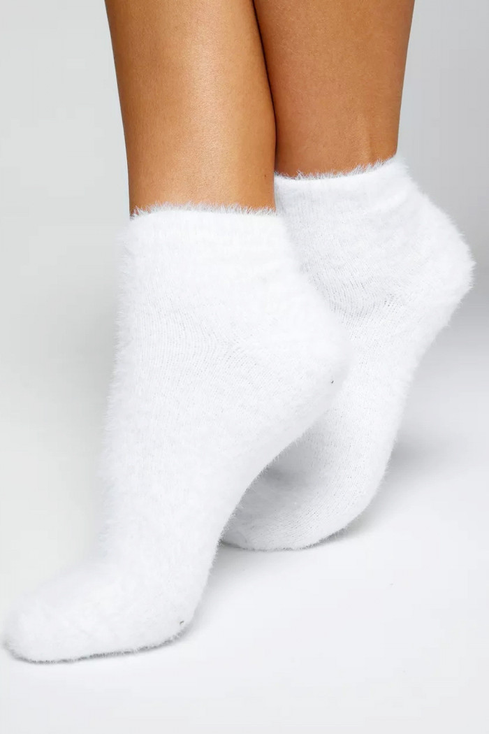 Носки пушистые белые короткие с шерстью норки Dorin C513 (2пары)  — Заказать онлайн с доставкой