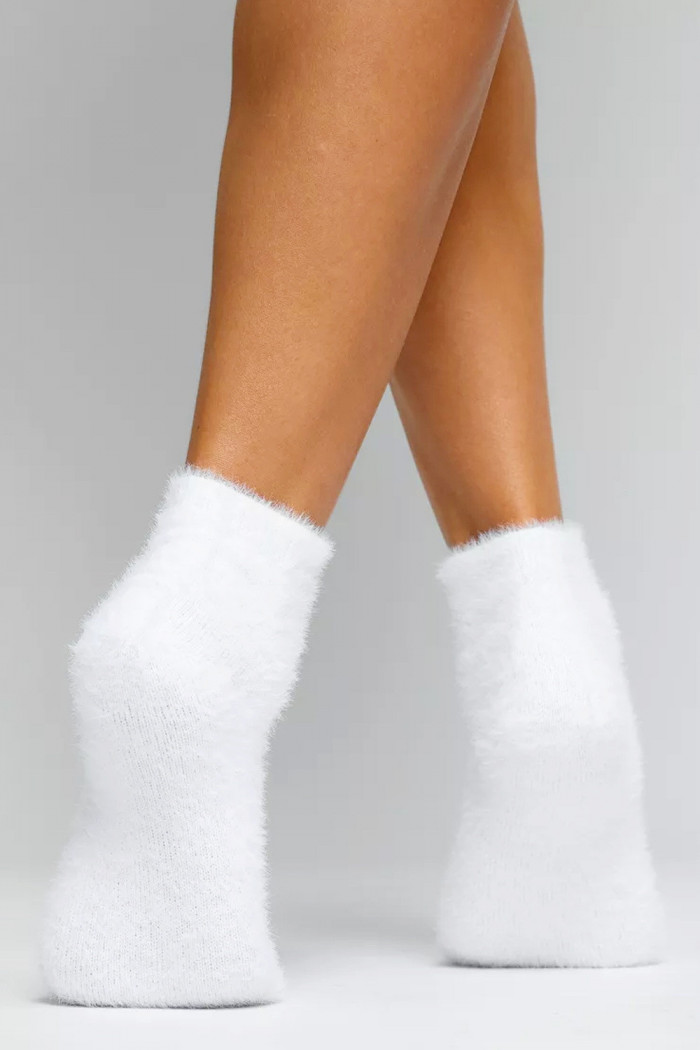Носки пушистые белые короткие с шерстью норки Dorin C513 (2пары)  — Заказать онлайн с доставкой