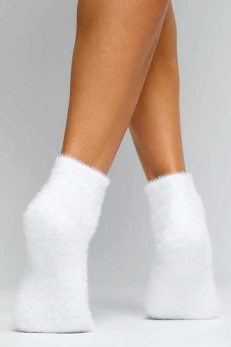 Носки пушистые белые короткие с шерстью норки Dorin C513 (2пары)  — Заказать онлайн с доставкой