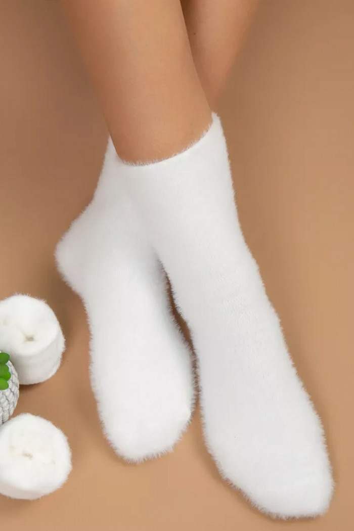 Носки пушистые белые с шерстью норки Dorin C506 (2632) (2пары)  — Заказать онлайн с доставкой