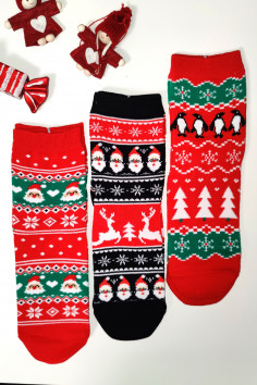 Набор носков подарочный с новогодним принтом Aura.Via SNX1  — Заказать онлайн с доставкой