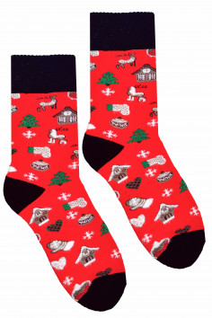 Носки женские махровые с новогодним принтом Aura.Via SNV1007  — Заказать онлайн с доставкой