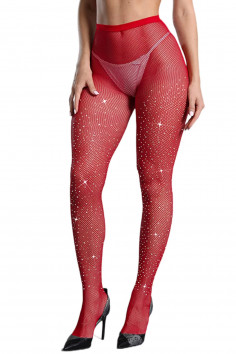 Колготки в сітку зі стразами червоні Sanpellegrino 6201 Boston — Купити в Dorin.shop | Ціна, Фото